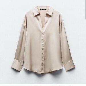Zara silk button down size M